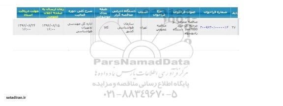 مناقصه,مناقصه عمومی دومرحله ای خرید 7000 عدد دستگاه رادیوسوند سامانه تدارکات الکترونیکی دولت 