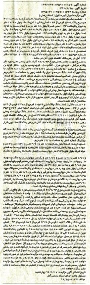 مزایده,مزایده زمین و پلاک ثبتی مساحت 310 و 195 متر