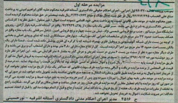 مزایده,مزایده سرقفلی مغازه مساحت سی و سه متر