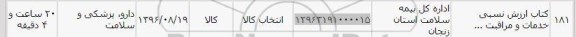 استعلام, استعلام کتاب ارزش نسبی خدمات و مراقبت