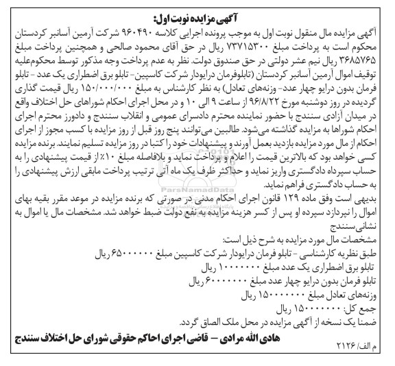 مزایده ,مزایده تابلو فرمان درایودار