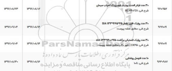 استعلام  30 عدد فیلتر المنت یونیت شوبیرینگ آسیاب سیمان ... 