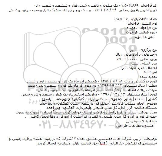 فراخوان , فراخوان انجام عملیات کاداستر