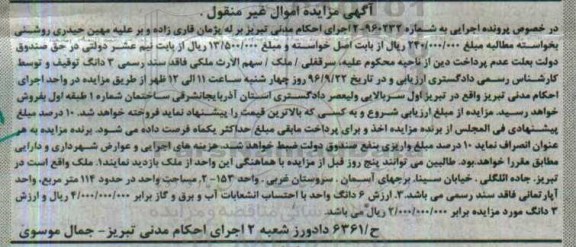 مزایده,مزایده ملک مساحت 114 متر