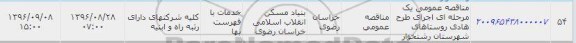 آگهی مناقصه یک مرحله ای ,  مناقصه اجرای طرح هادی روستاهای توابع شهرستان رشتخوار