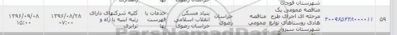 مناقصه , مناقصه اجرای طرح هادی روستاهای توابع