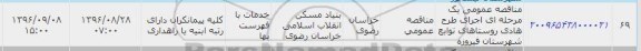آگهی مناقصه یک مرحله ای ,  مناقصه اجرای طرح هادی روستاهای توابع شهرستان فیروزه