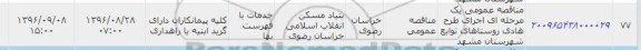 آگهی مناقصه یک مرحله ای ,  مناقصه عمومی یک مرحله ای اجرای طرح هادی روستاهای توابع 