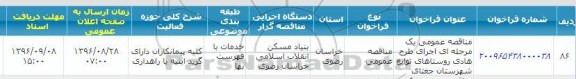 آگهی مناقصه یک مرحله ای , مناقصه عمومی یک مرحله ای اجرای طرح هادی روستاهای توابع 