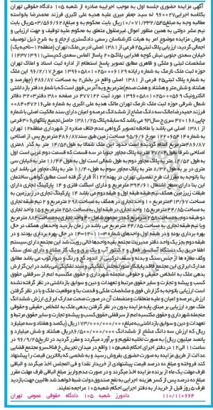 مزایده,مزایده پلاک ثبتی 25 فرعی از 1381 اصلی