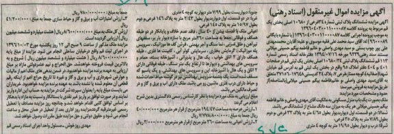 مزایده,مزایده ششدانگ پلاک ثبتی شماره سی و چهار فرعی
