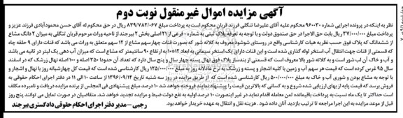 مزایده,مزایده پلاک ثبتی به شماره فرعی از 21 اصلی
