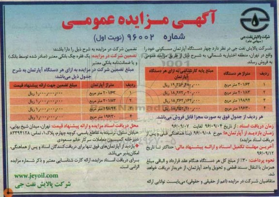 مزایده,مزایده فروش 4 دستگاه آپارتمان مسکونی