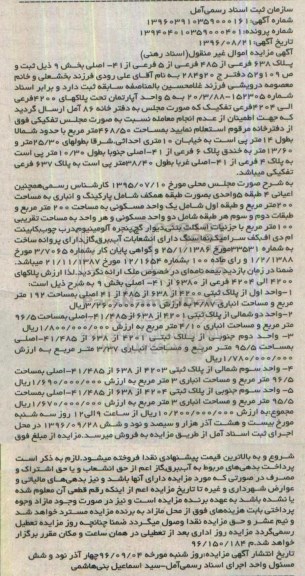 مزایده,مزایده پلاک 638 فرعی بخش نه غیرمنقول