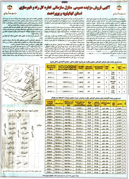 مزایده,مزایده عمومی فروش منازل سازمانی نوبت دوم 
