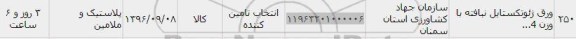 استعلام, استعلام ورق ژئوتکستایل نبافته با وزن 4