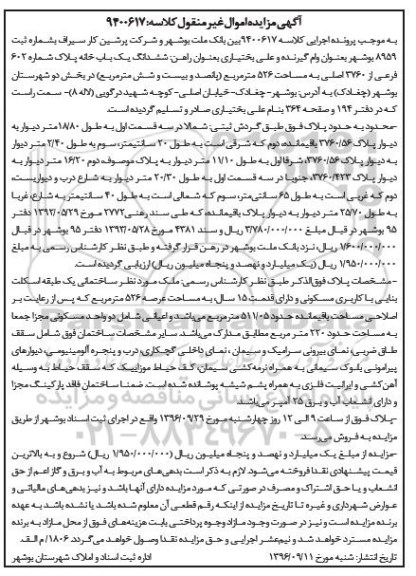 مزایده,مزایده ششدانگ یکباب خانه مساحت 526 متر 