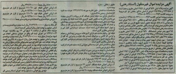 مزایده,مزایده پلاک ثبتی 649 فرعی از 1941 اصلی