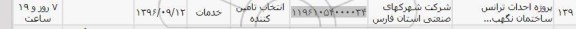 استعلام, استعلام پروژه احداث ترانس ساختمان