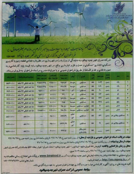 مزایده,مزایده فروش تعدادی قطعه زمین کاربری مسکونی تجاری حمل و نقل و انبارداری