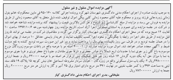 مزایده,مزایده منزل مسکونی مساحت 391متر
