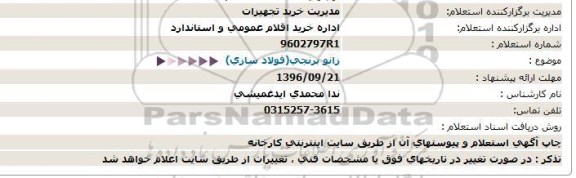 استعلام, استعلام زانو برنجی (فولادسازی)