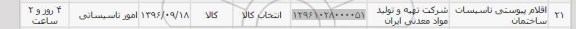استعلام ,استعلام اقلام پیوستی تاسیسات ساختمان