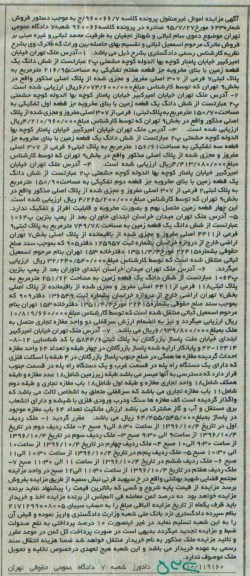 مزایده,مزایده اموال غیرمنقول شامل ششدانگ زمین