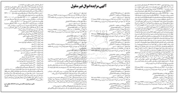 مزایده 10 قطعه پلاک ثبتی