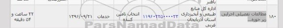 استعلام ,استعلام مطالعات تفصیلی اجرایی زیرحوزه 