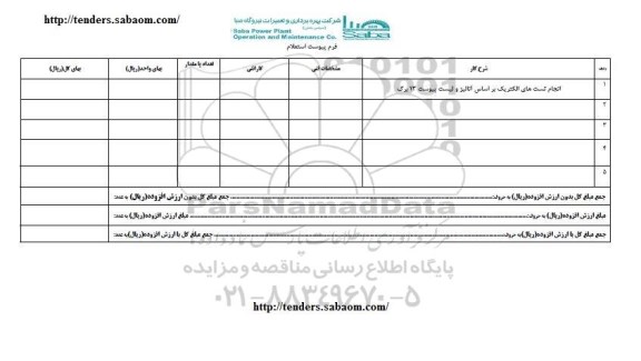 استعلام , استعلام انجام تست های الکتریک بر اساس آنالیز 