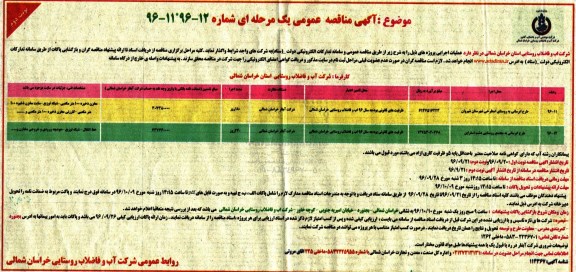 مناقصه,مناقصه طرح آبرسانی  به روستا و مجتمع روستایی... نوبت دوم