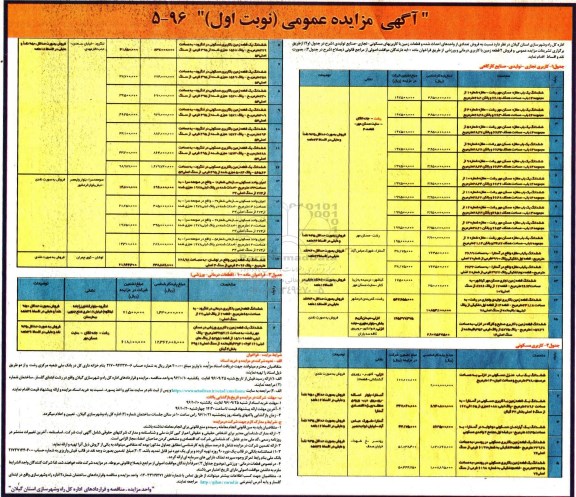 مزایده,مزایده فروش تعدادی از واحدهای احداث شده و قطعات زمین