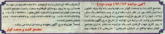 آگهی مزایده، مزایده مقداری از پسته خشک- نوبت دوم
