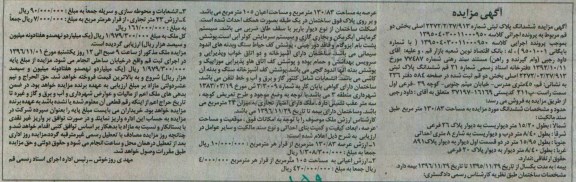 مزایده,مزایده ششدانگ پلاک ثبتی مساحت 130.83متر