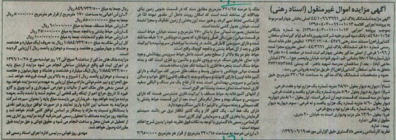 مزایده,مزایده ششدانگ پلاک ثبتی بخش چهار عرصه 320.65متر