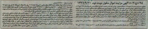 آگهی مزایده اموال منقول، مزایده تعداد 100 کارتن سطل یکبار مصرف ماست - نوبت دوم 
