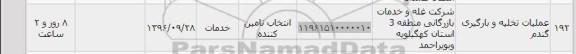 استعلام , استعلام عملیات تخلیه و بارگیری گندم 