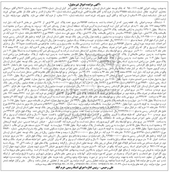 مزایده,مزایده ششدانگ 5 قطعه ملک