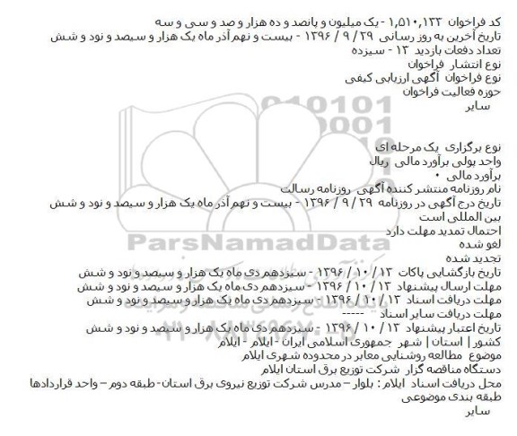 مناقصه ,مناقصه مطالعه روشنایی معابر 