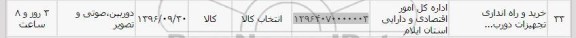 استعلام, استعلام خرید و راه اندازی تجهیزات دوربین...