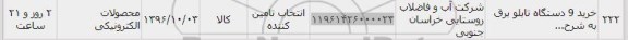 استعلام,استعلام خرید 9 دستگاه تابلو برق ...