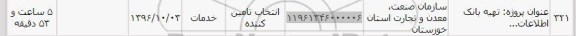استعلام, استعلام تهیه بانک اطلاعات