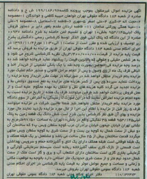 مزایده,مزایده ششدانگ زمین قطعه 35 تفکیکی