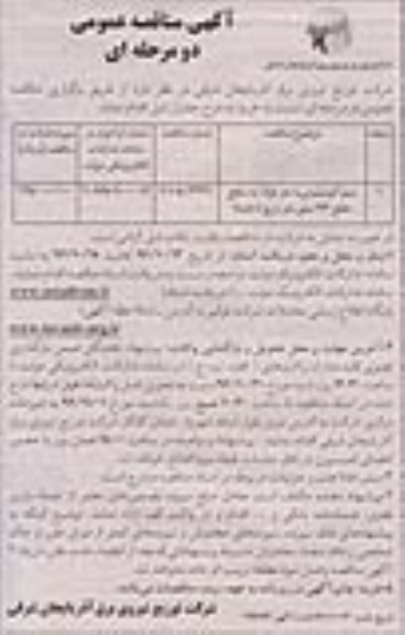 مناقصه, مناقصه خرید سیم آلومینیومی ...