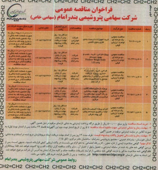 فراخوان مناقصه عمومی , فراخوان مناقصه خرید تجهیزات داربست بندی فلزی بدون کلمس... نوبت دوم 