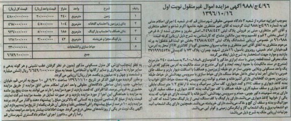 مزایده,مزایده قطعه زمینی مساحت 240 متر