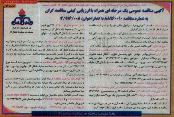 مناقصه خدمات نگهبانی و حراست