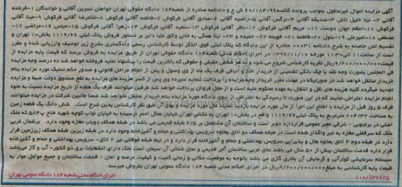 مزایده,مزایده ششدانگ زمین مساحت 204.32متر