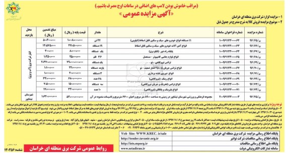 مزایده 11 دستگاه انواع خودروهای سبک و سنگین قابل اسقاط (کیلویی)...